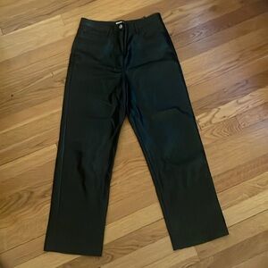 Aritzia Wilfred Black Faux Leather Pants Size 4